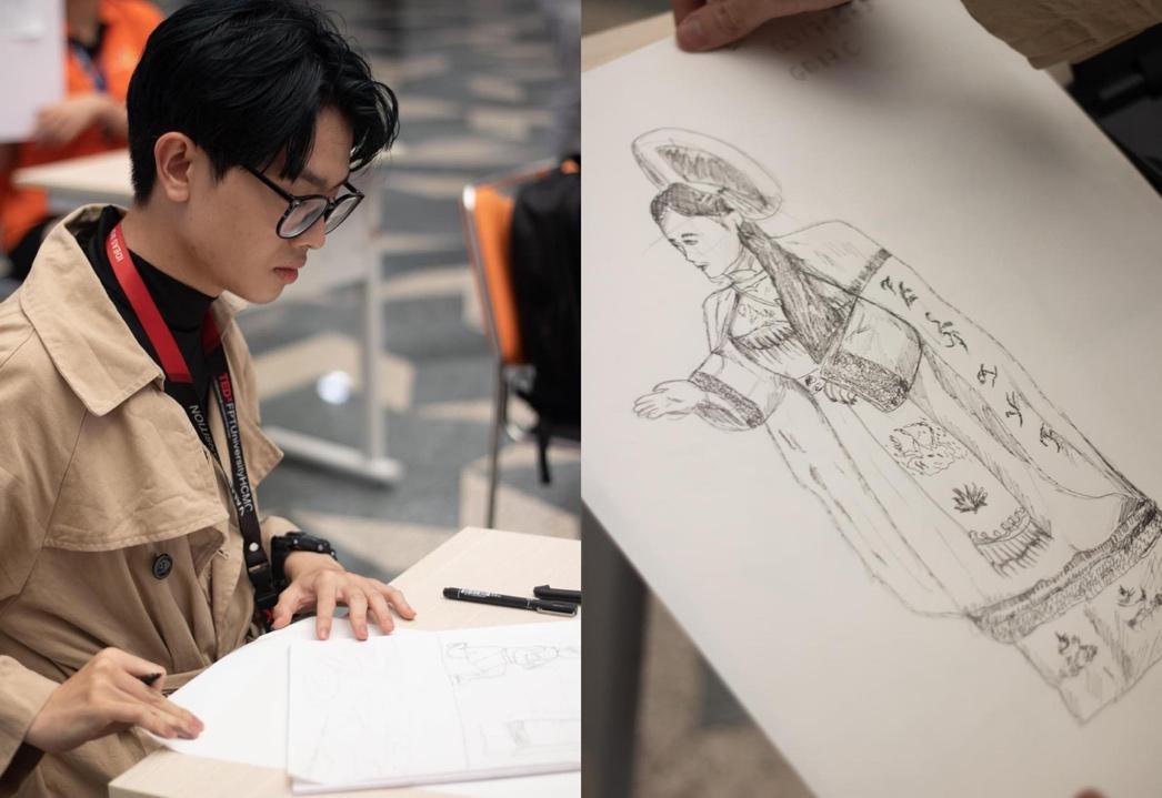 Sinh viên Trường ĐH FPT Quy Nhơn AI Campus nghe tuồng cổ, vẽ tốc kí vở diễn cực đỉnh